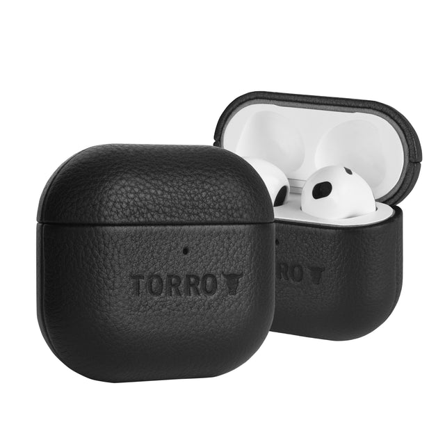 Black Leather Case for AirPods (4th Gen)