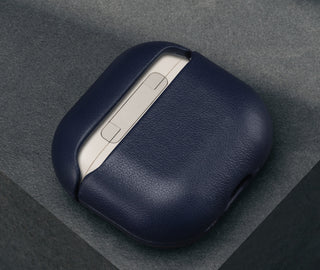Back of the Blue Leather Case for AirPods (4th Gen)
