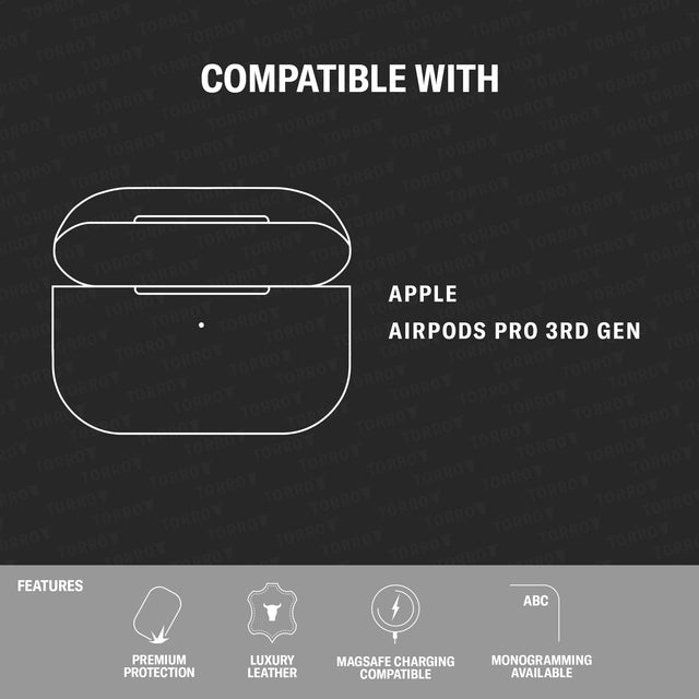 Compatibility & features of the Black Leather AirPods Pro (3rd Gen) Case
