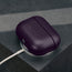 Purple Leather AirPods Pro Case Cover on a charger (1st & 2nd Generation)