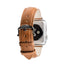 Tan Leather Watch Strap with Stainless Steel Buckle for Apple Watch