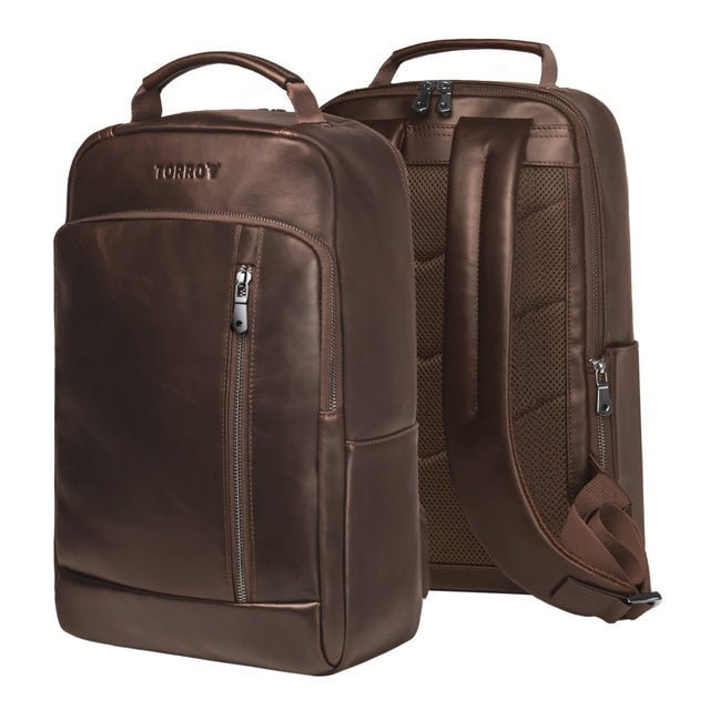 Dark Brown Leather Backpack