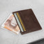 Card slots and notes compartment of the Dark Brown Leather Credit Card Holder