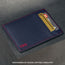 Back of the Navy Blue Leather Credit Card Holder