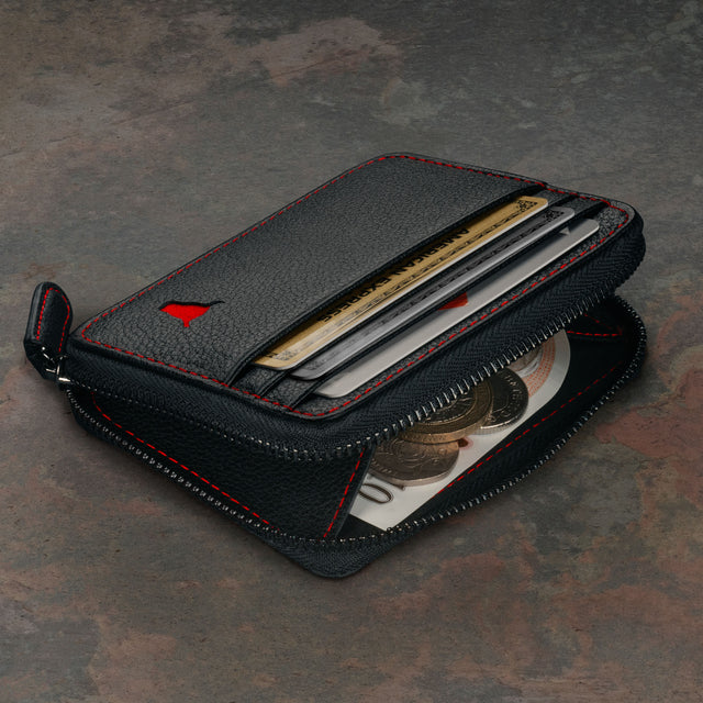 Torro Leather Credit Card Holder (for Cash and Cards) - Black