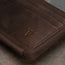 Close up of the Dark Brown Leather Coin Purse with Card Holder