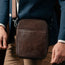 Dark Brown Leather Crossbody Shoulder Satchel Bag