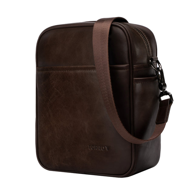 Dark Brown Leather Crossbody Shoulder Satchel Bag
