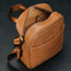 Pocket on the inside of the Tan Leather Crossbody Shoulder Satchel Bag