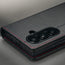 Camera cutout on the Black with Red Detail Leather Case for Samsung Galaxy Z Fold8 Ultra