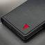 Close up of the Premium Black with Red Detail Leather Case for Samsung Galaxy Z Fold8 Ultra