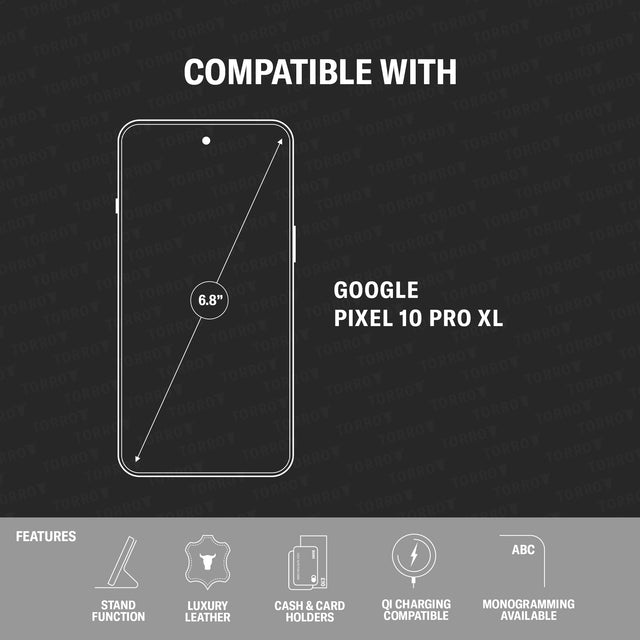 Compatibility of the Black with Red Detail Leather Case for Google Pixel 10 Pro XL