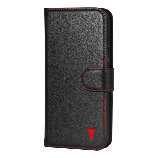 Black with Red Detail Leather Case for Google Pixel 9 Pro