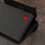 Magnetic stand function of the Black with Red Detail Leather Wallet Case for Google Pixel Fold