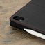 Camera cutout on the Black Leather (with Red Stitching) Case for iPad Air