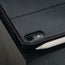 Camera cutout on the Black with Red Detail Leather Case for Apple iPad Mini 8