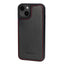 Black with Red Detail Leather Bumper Case for iPhone 15 Plus