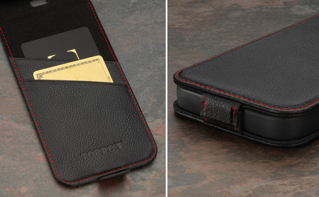 iPhone 15 Pro Leather Flip Case (MagSafe Charging) Feature Focus