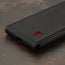 Black with Red Detail Leather Flip Case for iPhone 15 Pro