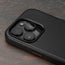 Camera Cutout on the Black Slimline Leather Bumper Case for iPhone 15 Pro Max