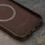 Inside the Dark Brown Slimline Leather Bumper Case for iPhone 15 Pro Max