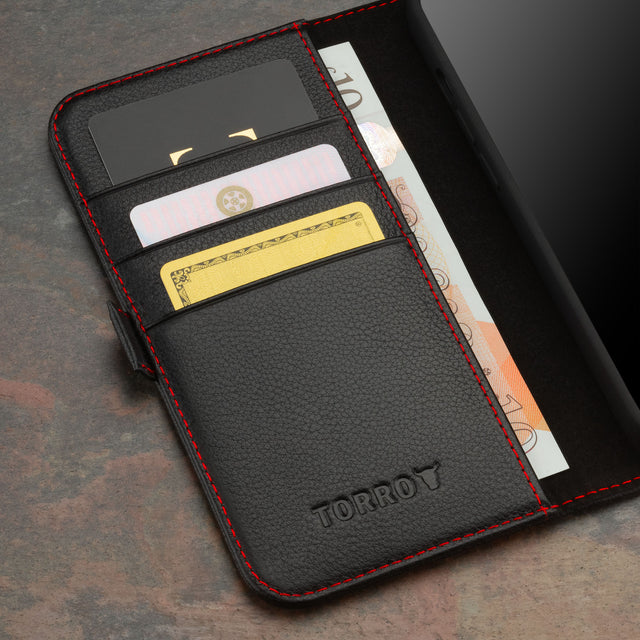 iPhone 15 Pro Max Leather Wallet Case - Card Slots
