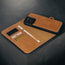 Card slots and detachable cover of the Maroon Nubuck Leather Case (with detachable cover) for iPhone 15 Pro