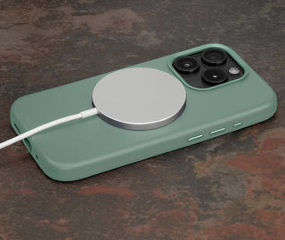 Turquoise Slimline Leather Bumper Case for iPhone 15 Pro