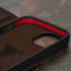Geometric microfibre lined frame with advanced GEO-AS-3 protection of the Dark Brown Leather Wallet Case for iPhone 15