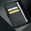 Card slots inside the Black Leather Case for iPhone 16 Plus