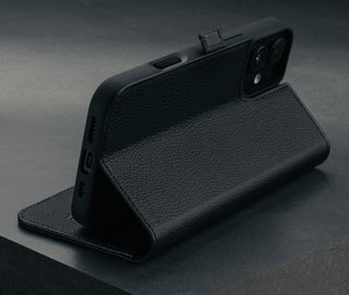 Black Leather Case for iPhone 16 Plus