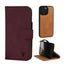 Maroon Nubuck Leather Case (with detachable cover) for iPhone 16 Pro