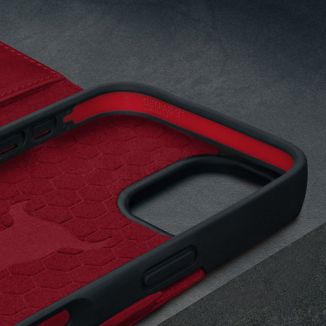 Crimson Leather Case for iPhone 16