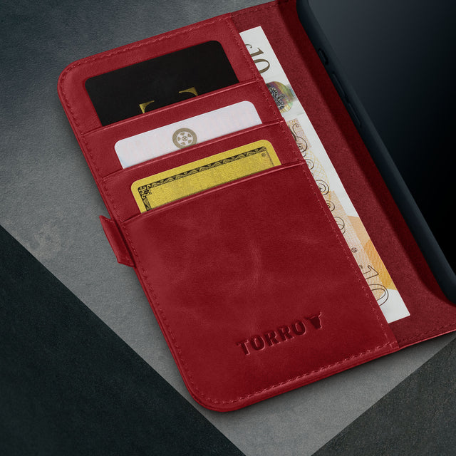 Crimson Leather Case for iPhone 16