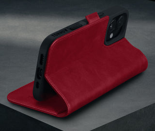Crimson Leather Case for iPhone 16