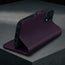 Stand function of the Purple Leather Case for iPhone 16