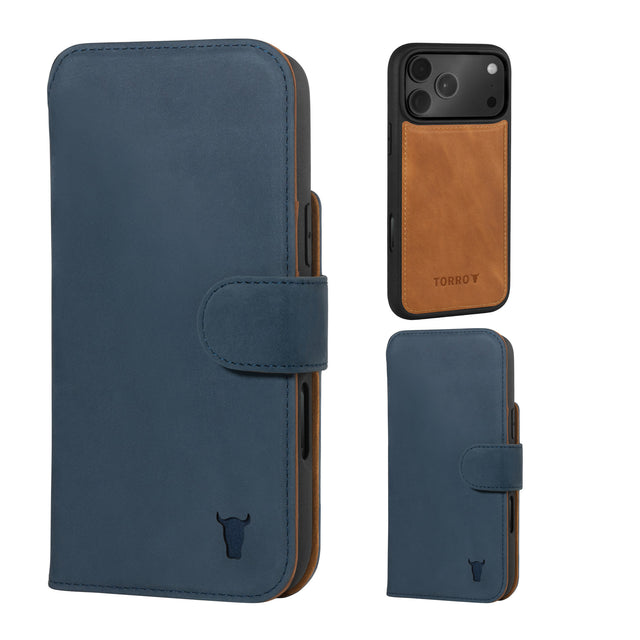 Apple iPhone 17 Pro Detachable Wallet Case + Extra Cover Bundle (Mix and Match Leathers & Colours)