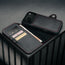 Card holder and detachable cover of the Black with Red Detail Leather Detachable Case for iPhone 17 Pro Max
