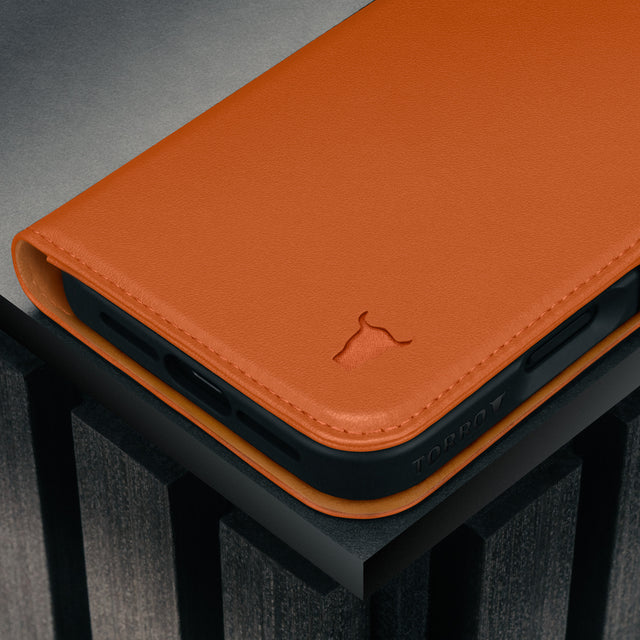 Orange Leather Case for iPhone 17 Pro Max