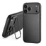 Black Leather Bumper Case (with Camera Stand) for iPhone 18 / 17 Pro Max