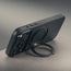 Stand function of the Black Leather Bumper Case with Rotating Stand for iPhone 17 Pro Max