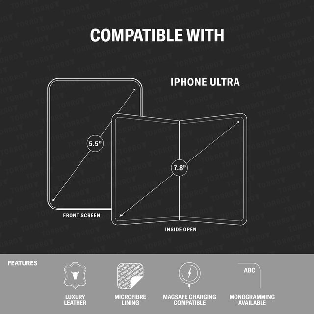 Compatibility and features of the Slim Leather Folio for iPhone Ultra