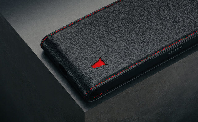 iPhone 16e Leather Flip Case Feature Focus