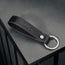 Contextual Front of Black Leather (with red stitching) keyring