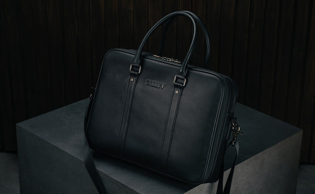 Soft Leather Laptop Briefcase Feature Focus