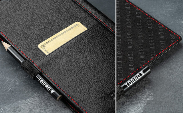 Card Storage Slot, Microfibre lining and pencil loop