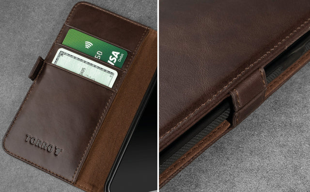 Dark Brown Leather Stand Case for iPhone SE, iPhone 8 and iPhone 7