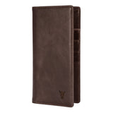 Long Leather Wallet (with RFID Protection) - Dark Brown
