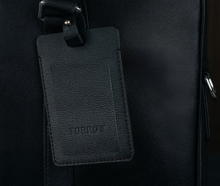 Black Leather Luggage Tag
