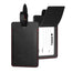 Black with Red Stitching Leather Luggage Tag